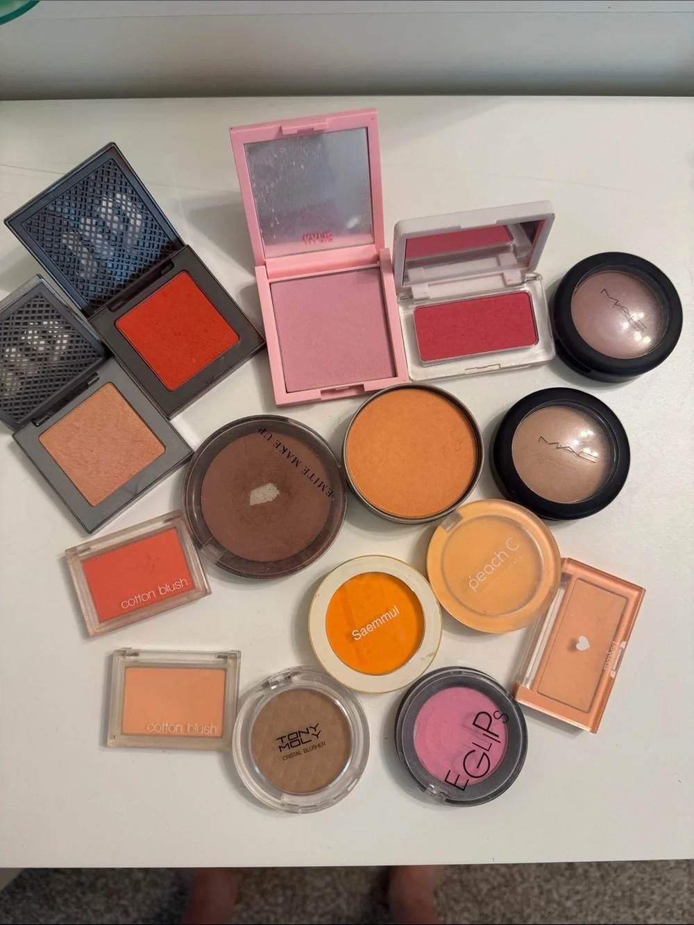 Random makeup blushes pink coral orange mix Used Mac urban decay Korean